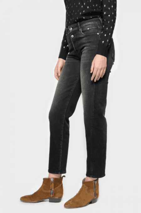 Basic 400/18 mom taille haute 7/8ème jeans noir