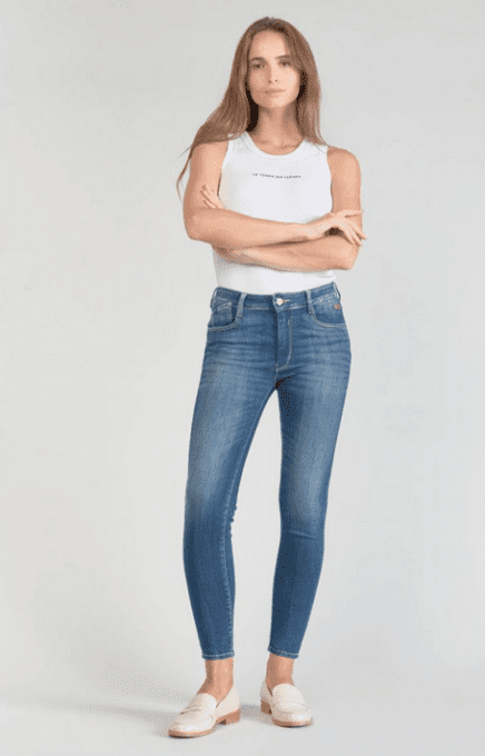 Kirr pulp slim taille haute 7/8ème jeans bleu