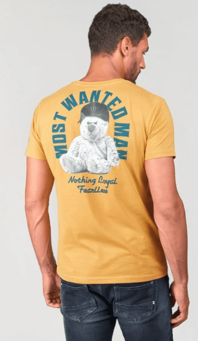 T-shirt Wunth jaune moutarde imprimé