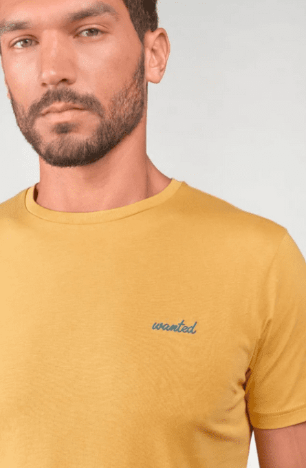 T-shirt Wunth jaune moutarde imprimé